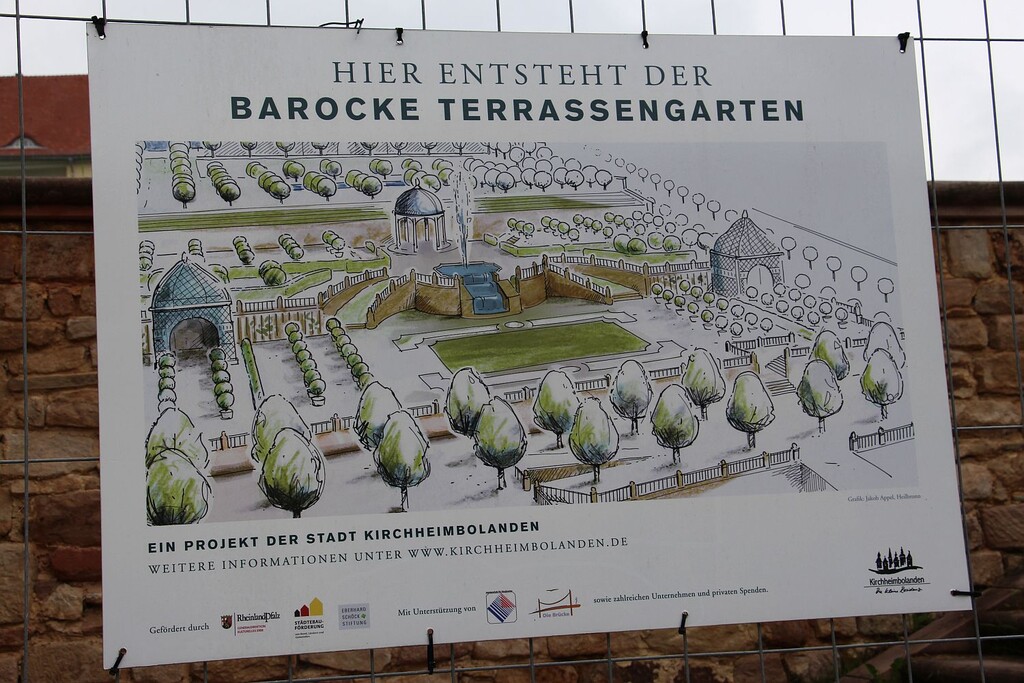 Bauplan mit einer Rekonstruktion des Schlossgartens von Kirchheimbolanden (2023)
