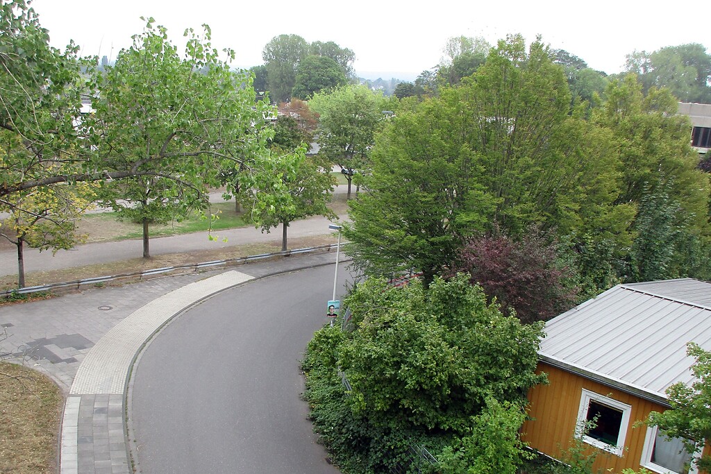 Blick auf die Eduard-Spoelgen-Straße zwischen der Friedrich-Ebert-Brücke und dem Römerbad in Bonn unweit des früheren Standorts des "SABENA-Heliports", des Internationalen Hubschrauber-Flugplatzes in Bonn (2020).