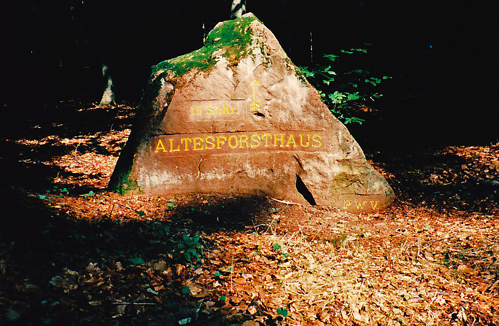Ritterstein Nr. 126 "Altes Forsthaus 15 Schr." bei Trippstadt (2018)