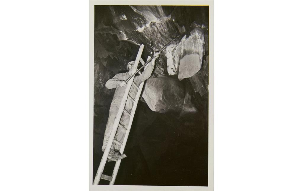 Arbeiter im Dachschieferbergbau in Kaub (1920er Jahre)