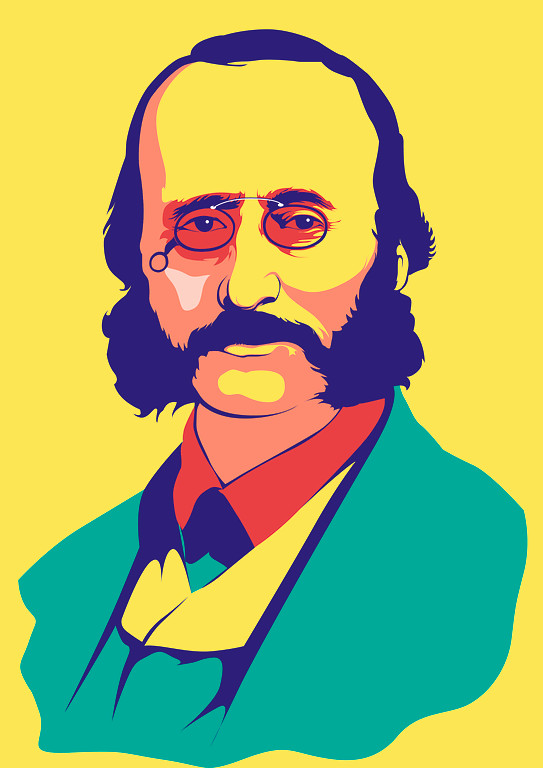 Porträt des Komponisten Jacques Offenbach (1819-1880), Pressebild zum Jacques-Offenbach-Jahr 2019