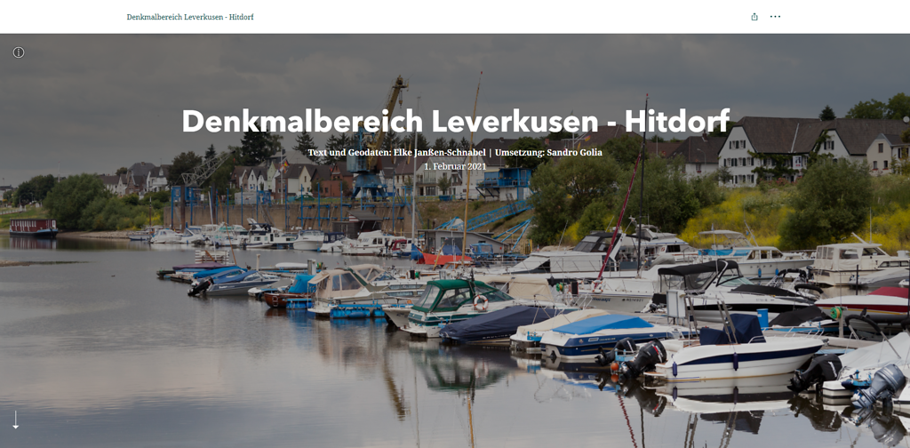 Titelbild Storymap "Denkmalbereich Leverkusen - Hitdorf" (2021)