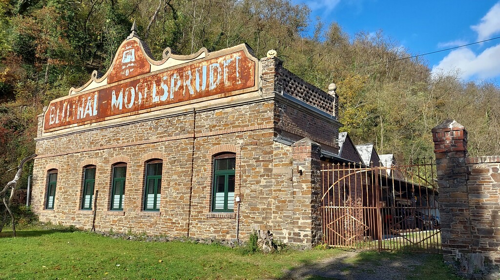 Ruine der Abfüllanlage der zwischen 1870 und 1975 betriebenen Firma "Bellthal Moselsprudel" bei Kobern-Gondorf (2021).