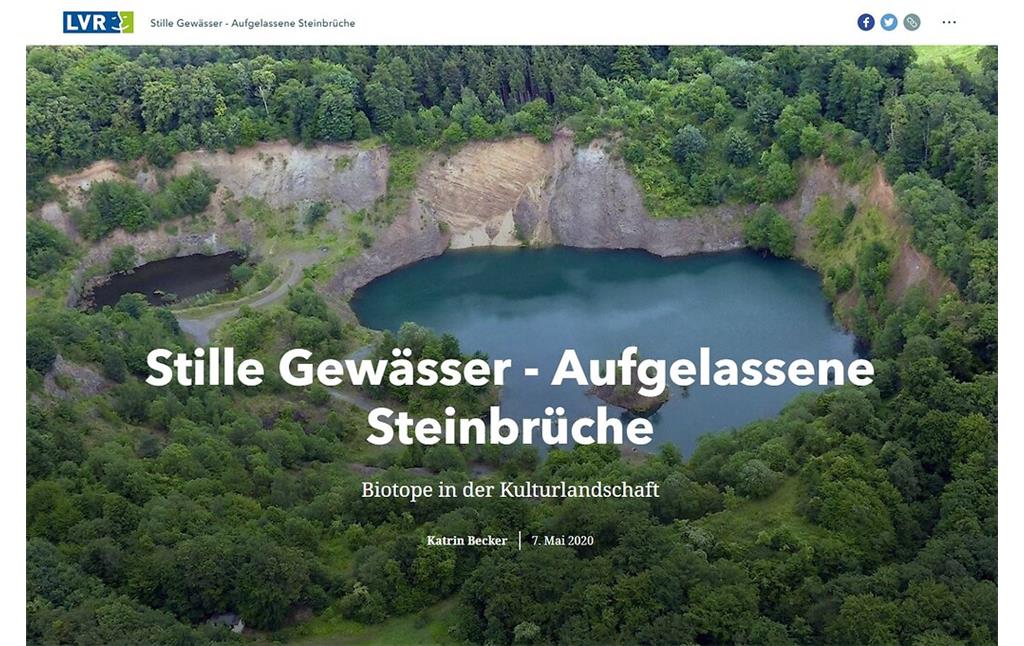 Stille Gewässer - Aufgelassene Steinbrüche (Story Map)