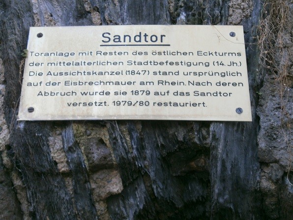 Informationstafel zum sogenannten Sandtor im Osten der Stadt Boppard (2014)