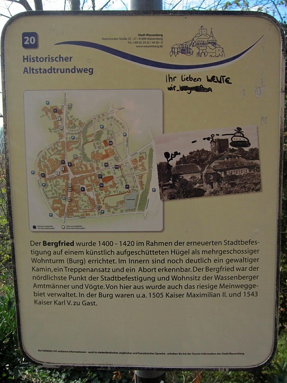 Hinweistafel zur Burg Wassenberg (2012)