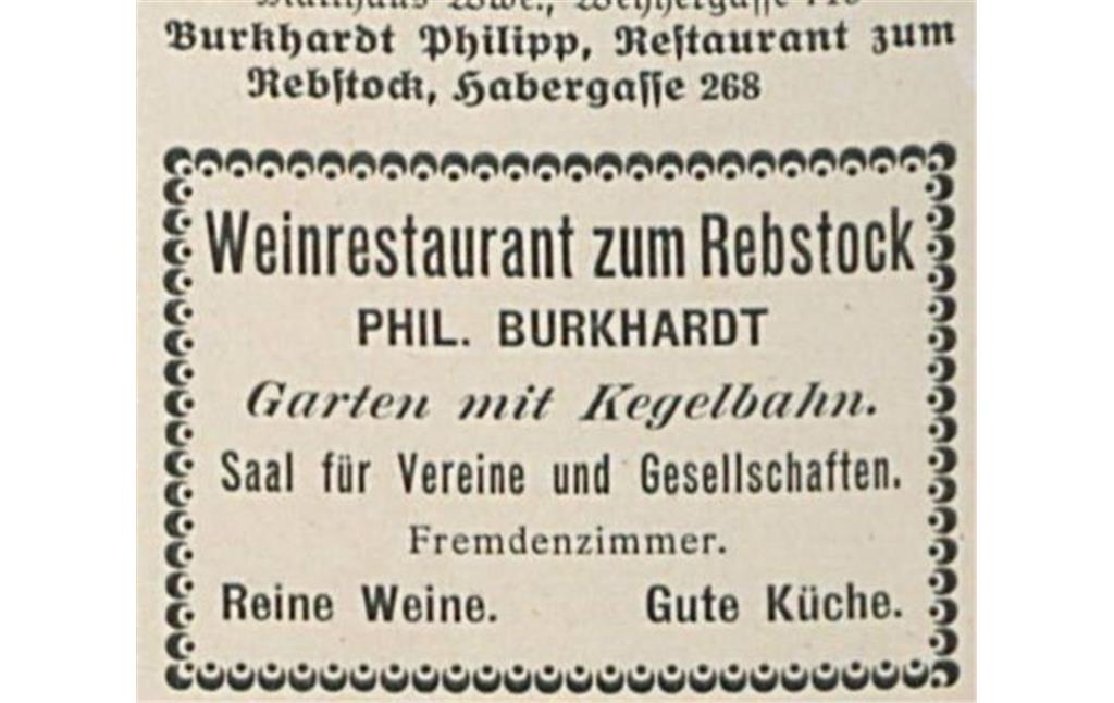 Adressbucheintrag Habergasse (Hartmannstraße 14) Maikammer (1908)
