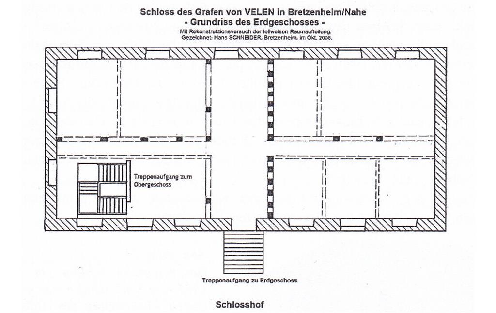 Grundriss des Bretzenheimer Schlosses - Erdgeschoss (2008)
