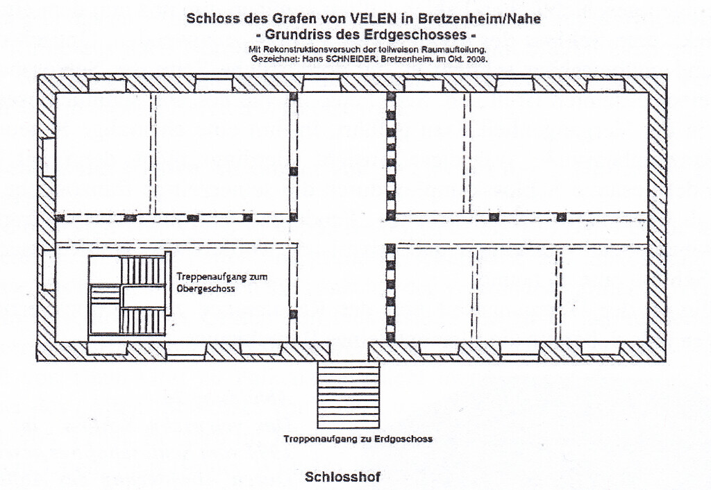 Grundriss des Bretzenheimer Schlosses - Erdgeschoss (2008)