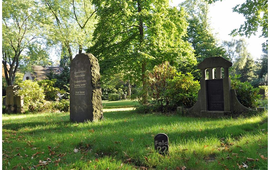 Das Gräberfeld Nummer 22 auf dem jüdischen Friedhof des kommunalen Friedhofs Sternbuschweg (2016).