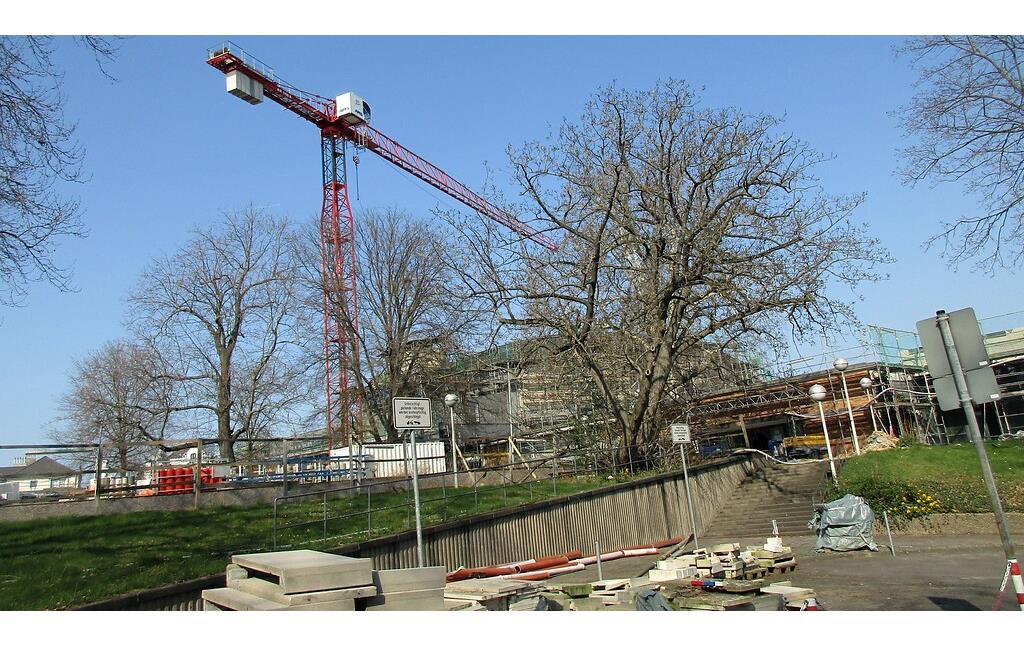 Bauarbeiten an der Beethovenhalle Bonn im Rahmen der 2016 begonnenen baulichen Sanierung (März 2022).