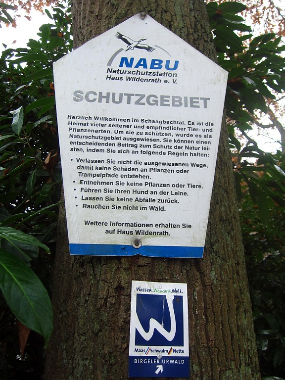 Hinweisschild NABU Schutzgebiet Haus Wildenrath (Hof Wildenrath) bei Wegberg (2012)