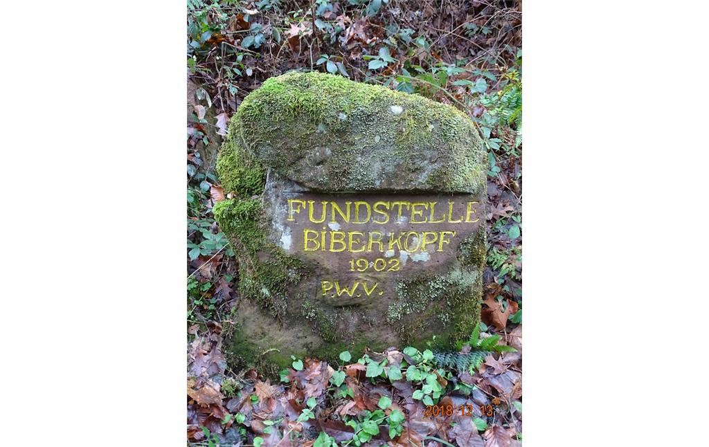 Ritterstein Nr. 17 "Fundstelle Biberkopf 1902" bei Niederschlettenbach (2018)