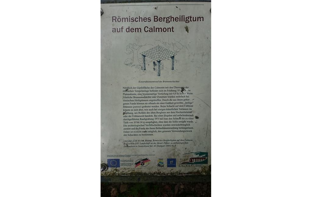 Informationstafel zum Brunnenschacht auf dem Calmont (2017)