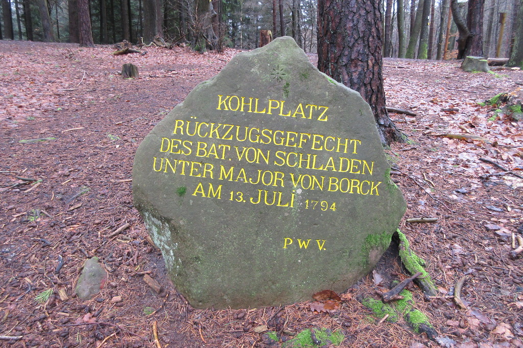 Ritterstein Nr. 69 Kohlplatz - Rückzugsgefecht des Bat. von Schladen unter Major Brock am 13. Juli 1794 am Kohlplatz (2018)