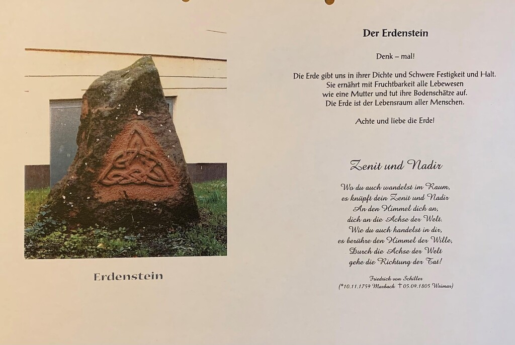 Informations-Tafel des Erdensteins