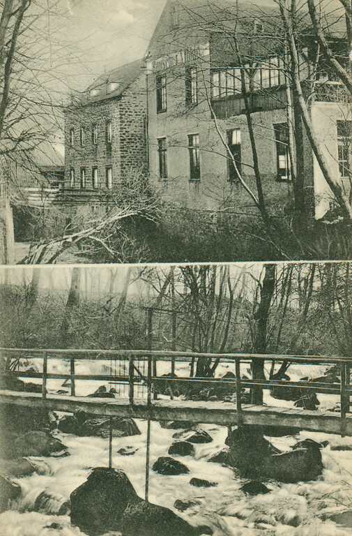 Historische Ansichten mit dem Wasserfall und der Rauschermühle an der Nette in Plaidt (1908)