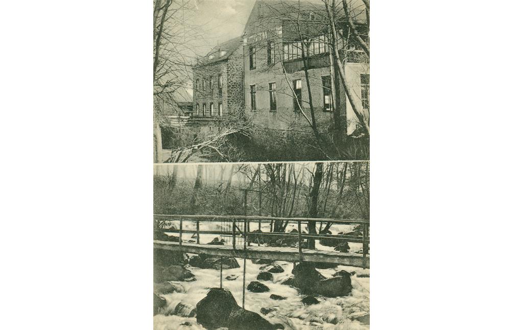 Historische Ansichten mit dem Wasserfall und der Rauschermühle an der Nette in Plaidt (1908)