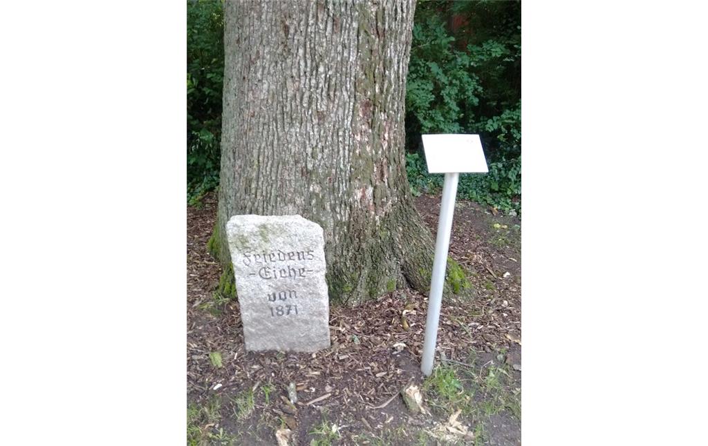 Gedenkstein an der Friedenseiche in Sönderby, Gemeinde Rieseby (2016). Die Inschrift lautet: "Friedens- Eiche von 1871".