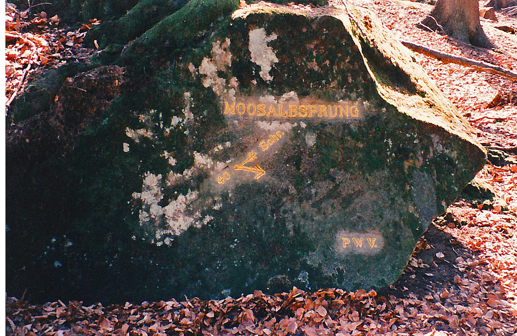 Ritterstein Nr. 102 "Moosalbsprung 40 Schr." bei Johanniskreuz (1996)