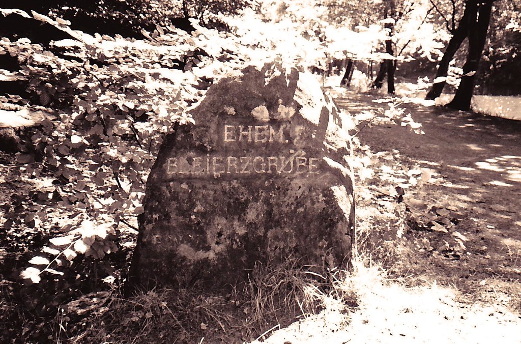 Ritterstein Nr. 29 "Ehem. Bleierzgrube" am Seehofweiher (1993)
