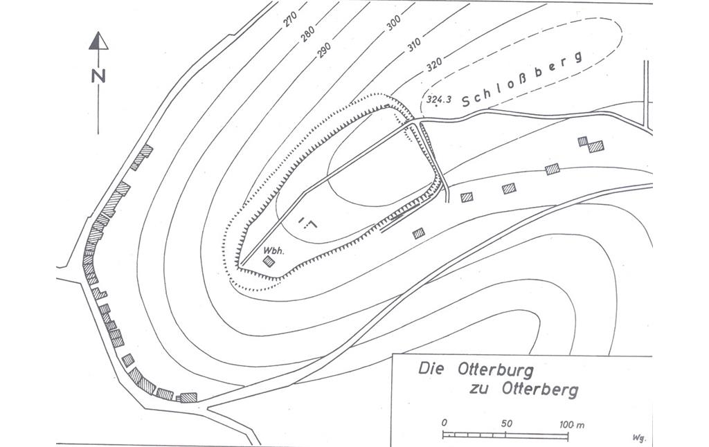 Topographische Aufnahme der Burgstelle Otterburg.