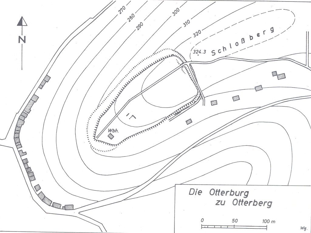 Topographische Aufnahme der Burgstelle Otterburg.
