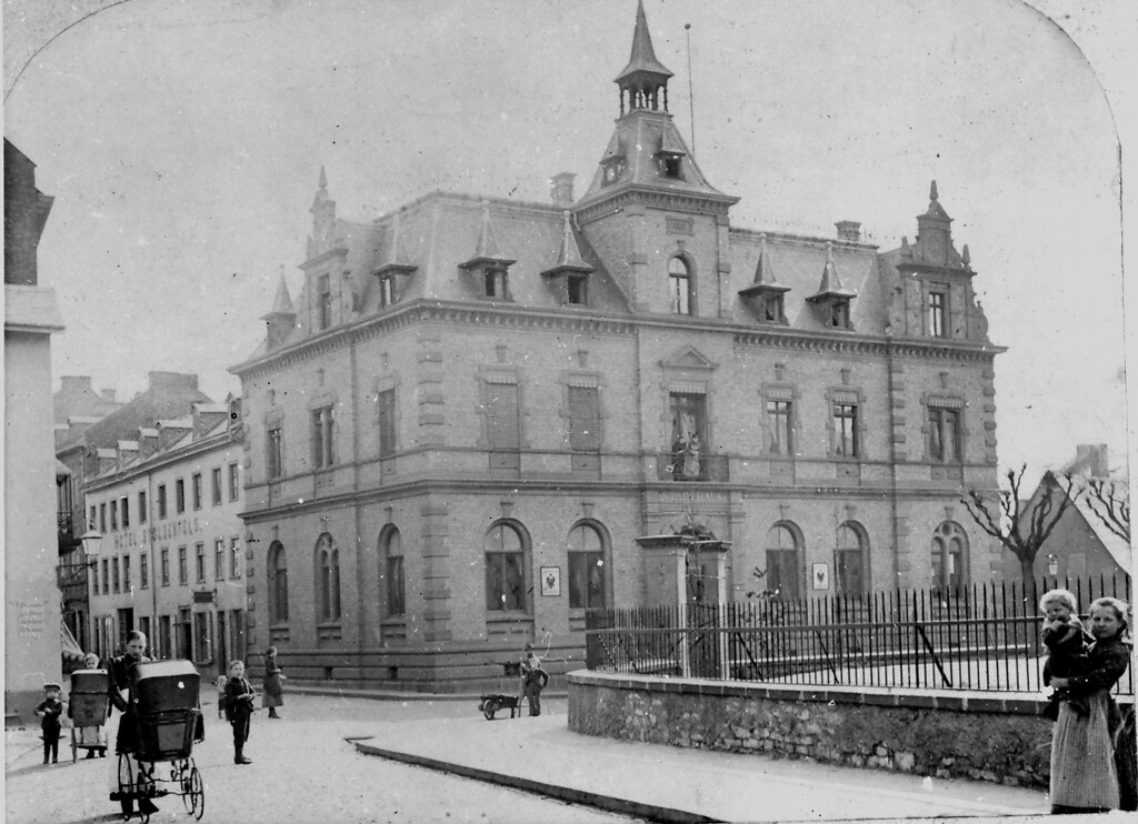 Ansichtskarte mit dem Rathaus von Oberlahnstein