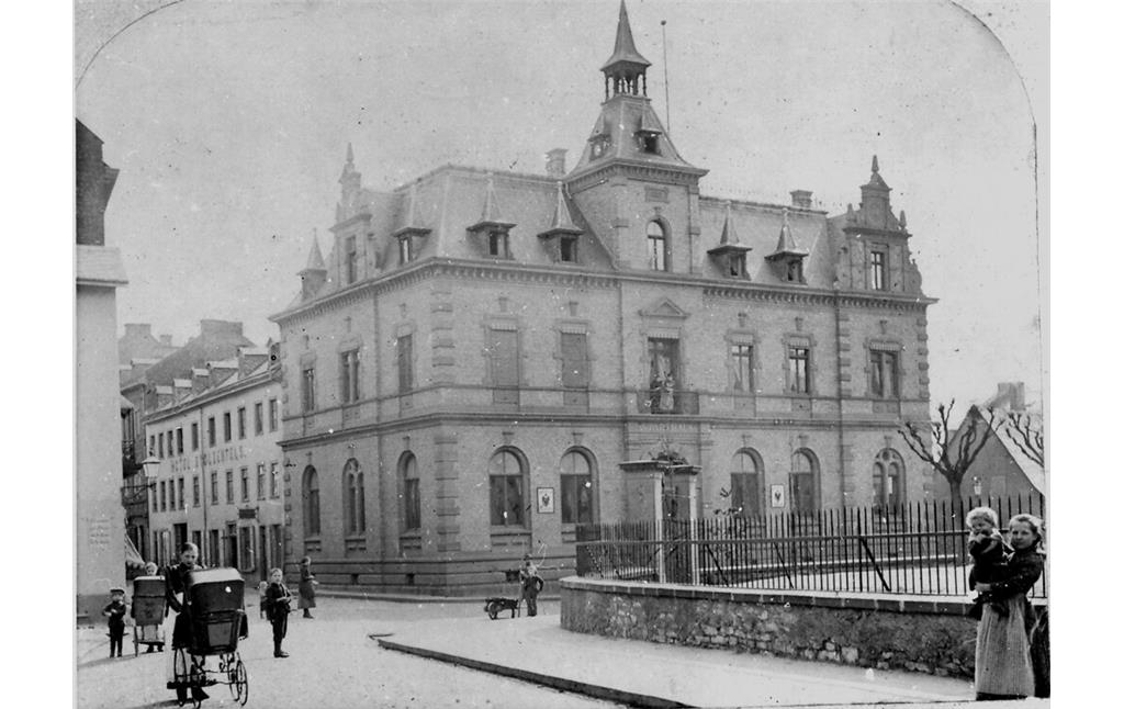 Ansichtskarte mit dem Rathaus von Oberlahnstein