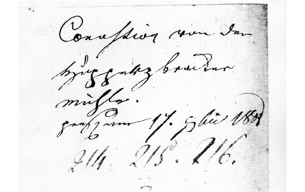 Die Adresse auf dem Antwortbrief zur "Huppertzbracker Mühle" von 1748 (Landesarchiv NRW HSA Düsseldorf, Bestand Großherzogtum Berg, Nr. 13389)