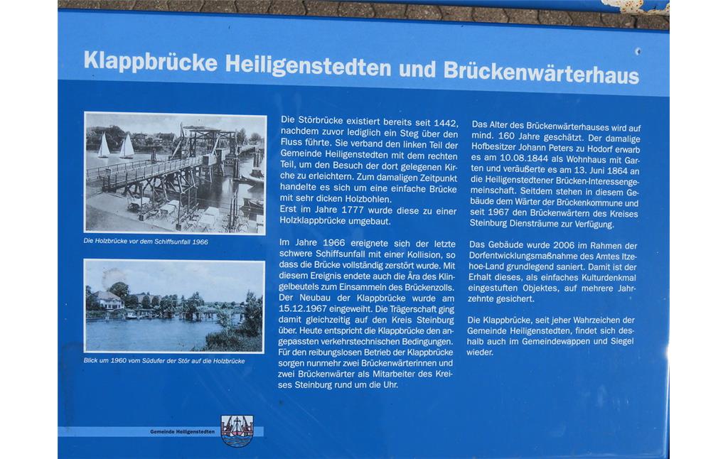 Informationstafel an der Klappbrücke Heiligenstedten (2018)