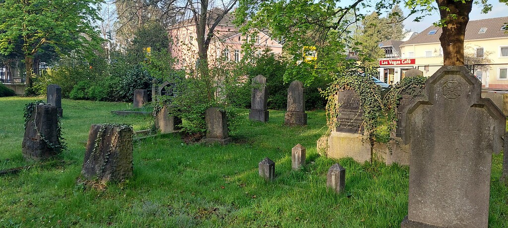 Blick über das Gräberfeld des jüdischen Friedhofs in Brühl (2023).