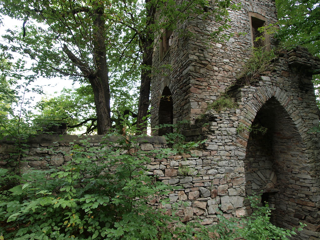 Turm der Ruine Karlsburg bei Seibersbach, Blickrichtung Norden (2013)