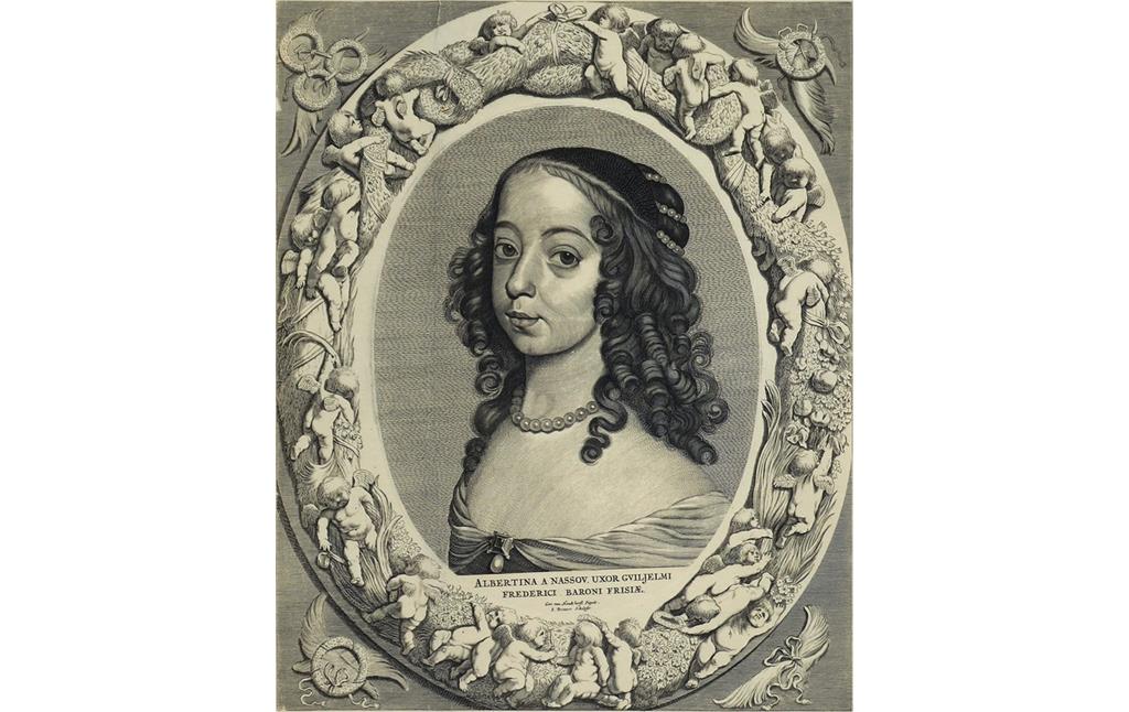 Kupferstich der Albertine Agnes, Fürstin von Nassau-Diez (um 1651)