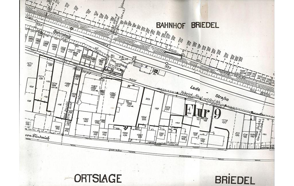 Gleisplan des ehemaligen Bahnhofs in Briedel