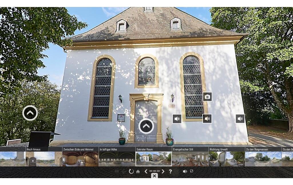Virtuelle 360-Grad-Ansicht der Burgkirche der Burg Lichtenberg bei Kusel (2023)