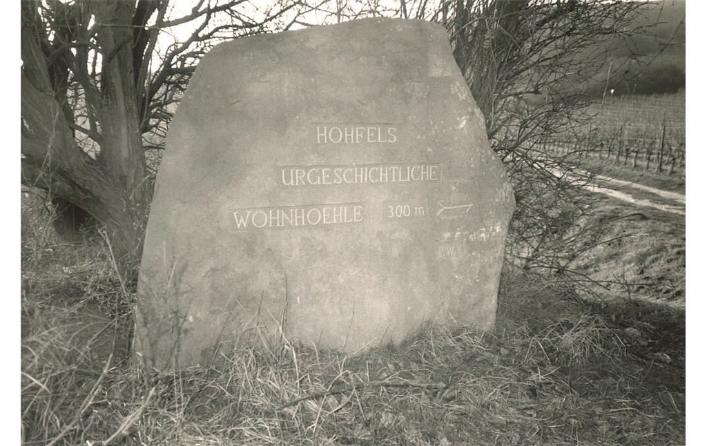 Ritterstein Nr. 293 "Hohfels Urgeschichtliche Wohnhoehle 300 m" nordwestlich von Grünstadt