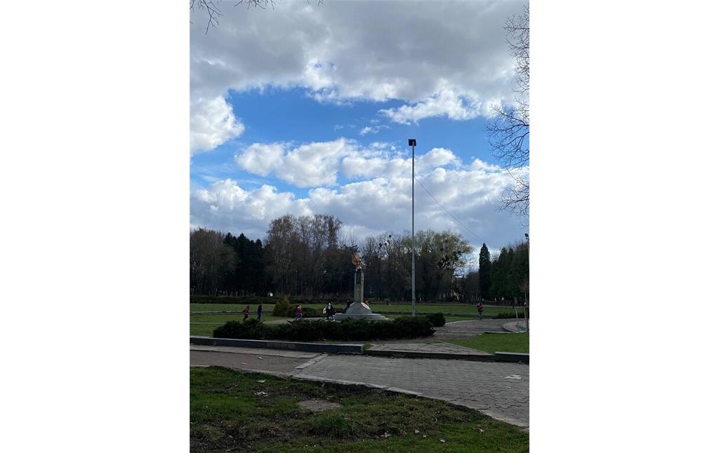 Football monument in Stryiskyi Park in Lviv