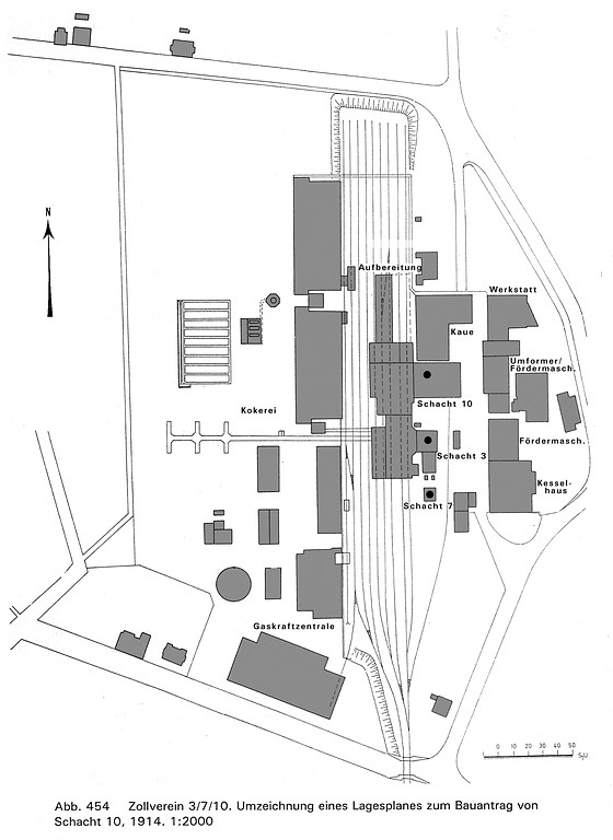 Lageplan der Zeche Zollverein 10 in Essen