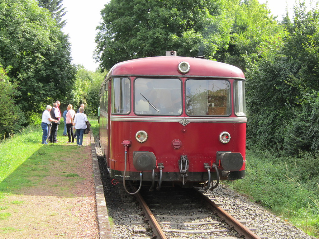 Der historische Schienenbus der Südlimburgischen Dampfeisenbahn-Gesellschaft im Museumsbahnhof Vetschau (2012)
