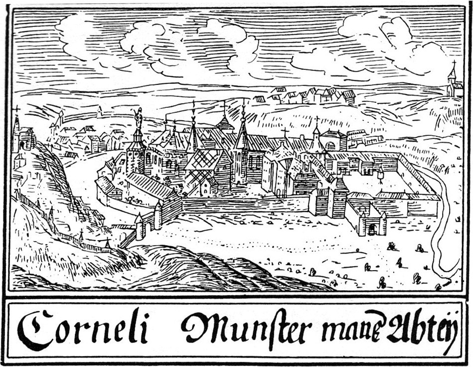 Die Reichsabtei und die Klosterkirche Kornelimünster bei Aachen im "Codex Welser", einer um 1720 entstandenen Landesbeschreibung und Bestandsaufnahme des Herzogtums Jülich von Johann Franz von Welser.