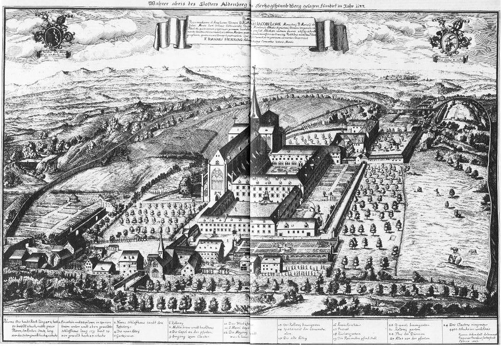 Zisterzienserabtei Altenberg, Kupferstich von Johann Jakob Sartor (1707)