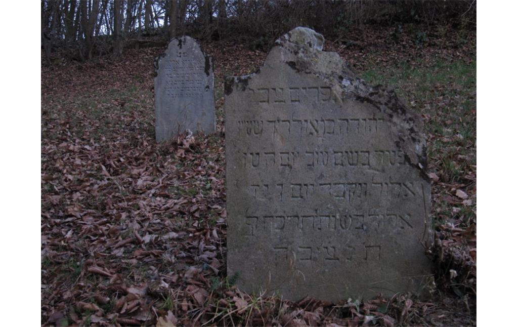Grabsteine auf dem jüdischen Friedhof am Ehrlichsberg in Miehlen (2012).