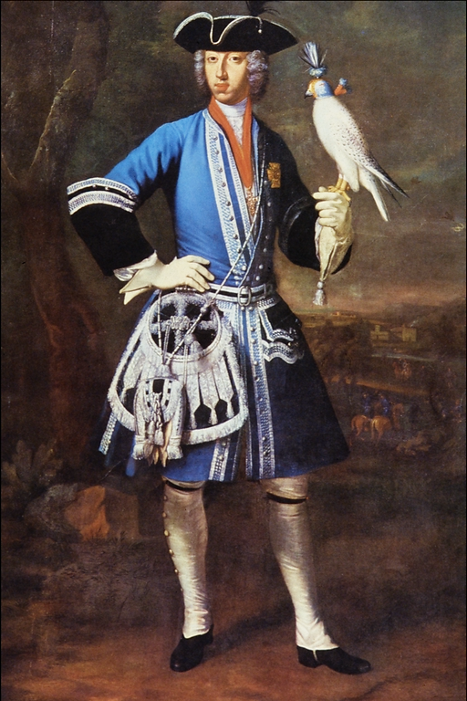 Gemälde von Peter Jakob Horemans (um 1732): Der Kölner Kurfürst Clemens August von Bayern als Falkner.