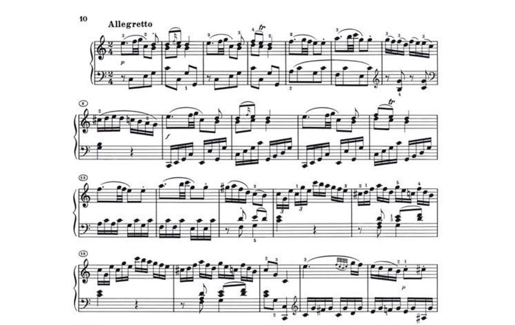 Auszug aus dem Bretzenheimer Rondo von Wolfgang Amadeus Mozart (komponiert 1777)