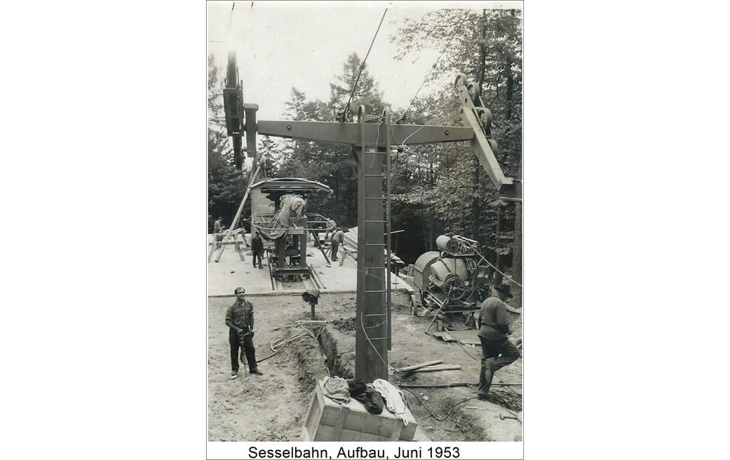 Bau der Rietburgbahn Edenkoben (1953)