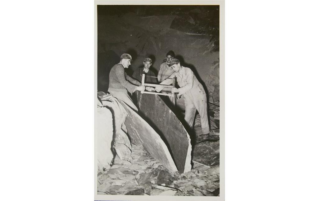 Arbeiter im Dachschieferbergbau in Kaub (1950er Jahre)