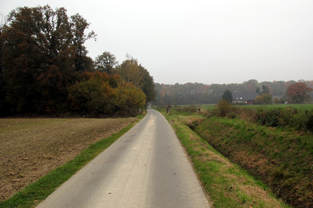 Die Holländische Straße in Uedemerbruch mit begleitendem Graben (2012)