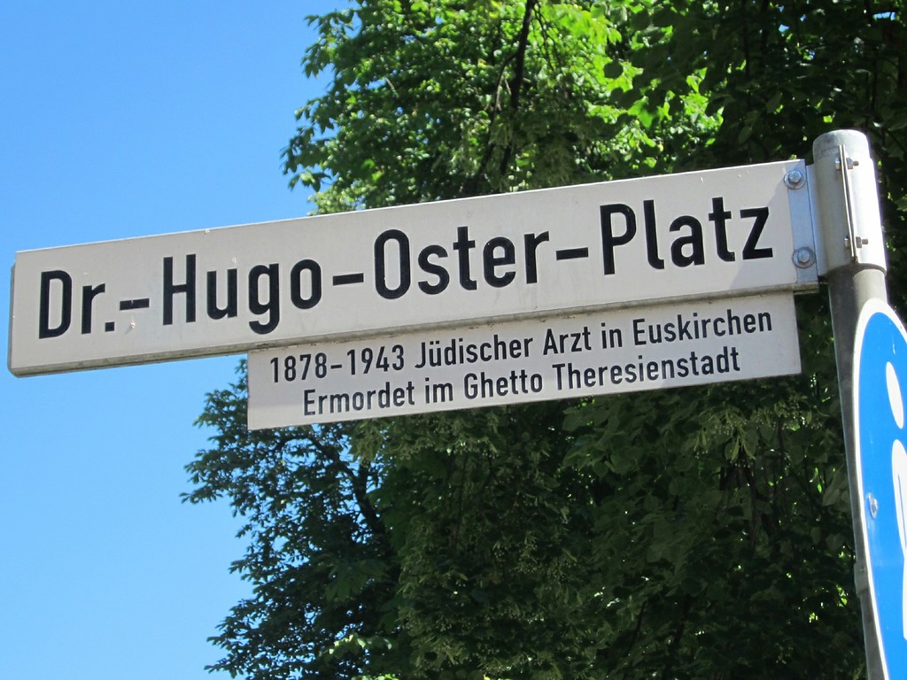 Der heutige Dr.-Hugo-Oster-Platz liegt in der Nähe des ehemaligen Standorts des jüdischen Friedhofs Kölner Straße in Euskirchen (2012).
