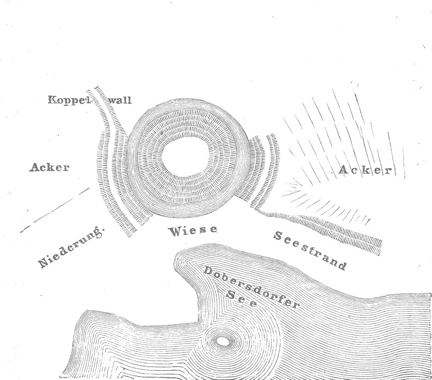 Motte Jasdorf - gesüdete Karte von 1881